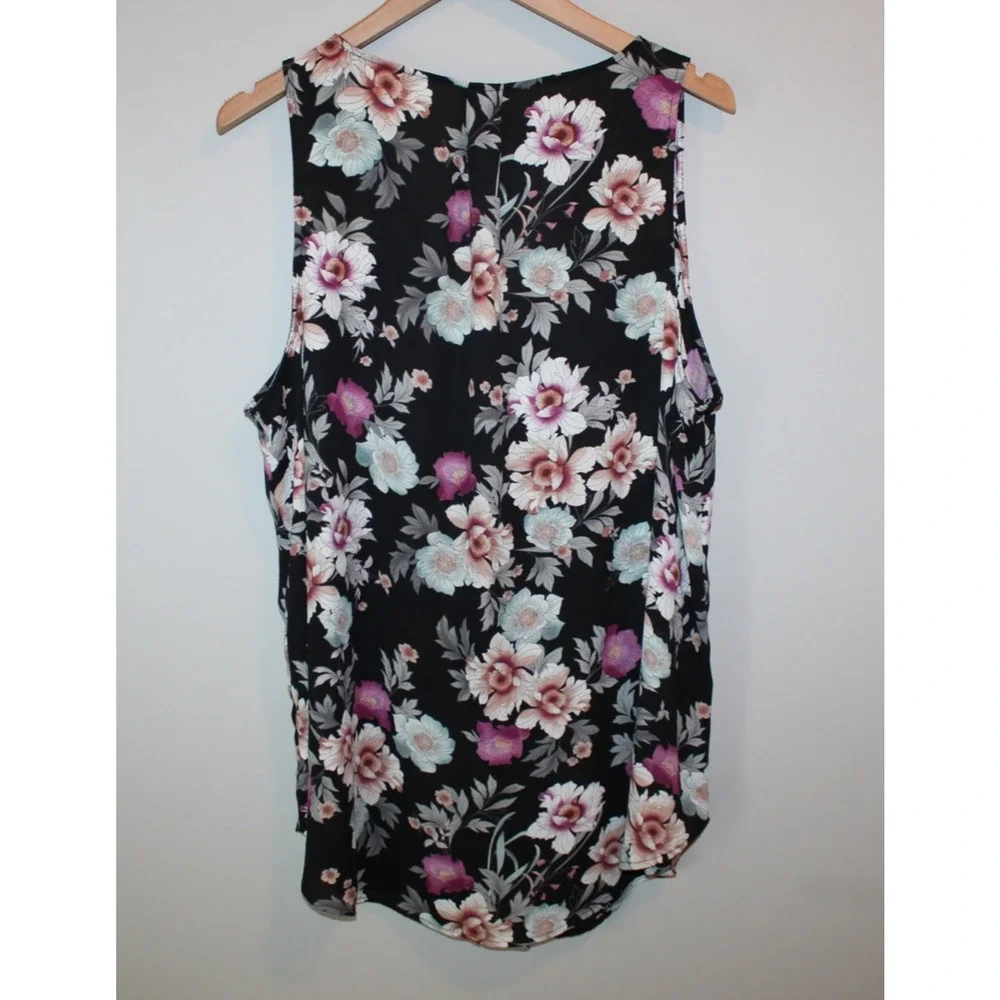 Torrid Georgette Single Pleat Front Chiffon Sleeveless Blouse Floral Plus Sz 2X - Picture 7 of 8